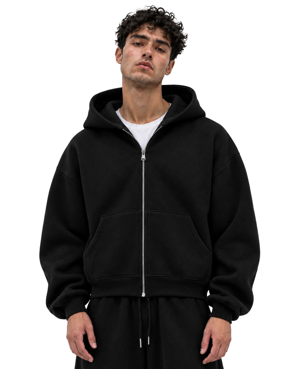 The Daily Zip Up Hoodie - Black